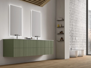 ELITE ELI02 - Suspended double bathroom cabinet with drawers _ Gruppo Geromin